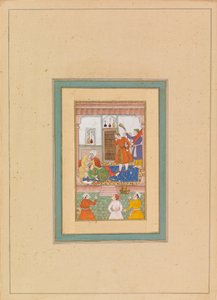Interior con figuras de Persian School