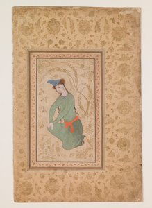 Joven arrodillado, principios del siglo XVII (acuarela sobre papel)