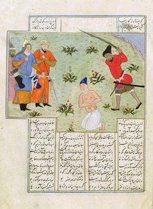 Ms C-822 Una ejecución, de "Shah-Nameh, o La Epopeya de los Reyes", de Ferdosi (940-1021) (gouache sobre papel) de Persian School