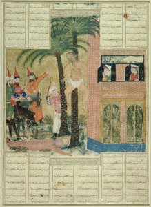 Página del manuscrito Demotte del Shahnama (Libro de los Reyes), por Abul-Qasim Manur Firdawsi (c.934-c.1020) de Tabriz, c.1335 de Persian School