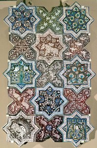 Panel de azulejos, Kashan, Irán central, c.1250-1300 (frita) de Persian School