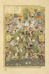 Talhand en batalla contra su hermano, ilustración del Shahnama (Libro de los Reyes) de Persian School