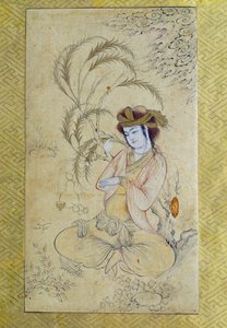 Arte persa: joven hombre bajo un sauce Anónimo Gouache del siglo XVII París, Museo del Louvre de Persian School