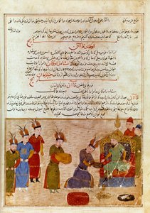 Representación de Ogodei Khan (1186-1241), hijo de Genghis Khan. Miniatura persa tomada de 