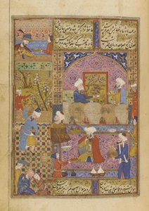 Escena en una taberna de un Diván de Hafiz, c.1552-53 de Persian School