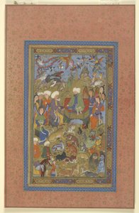 Sulayman y Bilqis entronizados, c.1590-1600 de Persian School