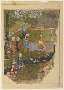Timur concede una audiencia con motivo de su ascenso al trono en Balkh, 1436 de Persian School