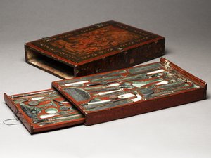 Juego de herramientas que representa a la Sagrada Familia, c.1830 de Persian School