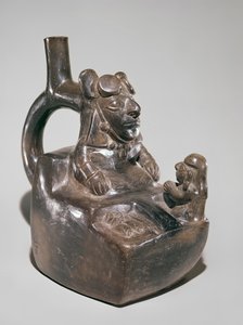 Rey recibiendo lealtad, Mochica (barro) de Peruvian School