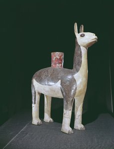 Vasija efigie de llama, Cultura Nazca (barro) de Peruvian School