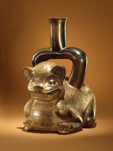 Vasija con puma, Cultura Chavín, c.90 a.C. de Peruvian School