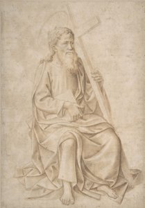 San Felipe sentado, sosteniendo un libro y una cruz de Pesello Peselli