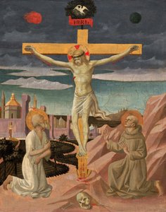 La Crucifixión con San Jerónimo y San Francisco, c. 1445-1450 de Pesello Peselli