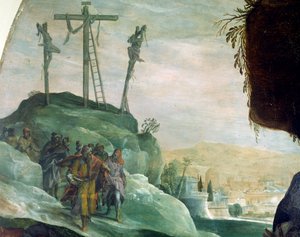 Calvario, detalle de Deposición desde la cruz de Peter Candid (1548-1628), óleo sobre lienzo, 294x177 cm de Peter (1548 1628) Candid