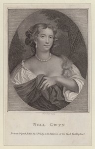 Nell Gwyn, amante del rey Carlos II (grabado) de Peter (after) Lely