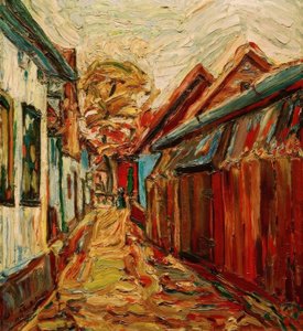 Calle del pueblo de Peter August Böckstiegel