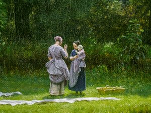 Blanqueo de lino en una limpieza, detalle de Peter Christian Skovgaard