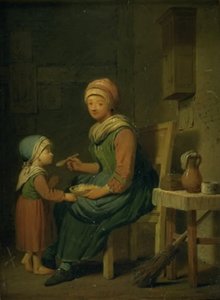 Una campesina dando de comer a su hija de Peter Cramer