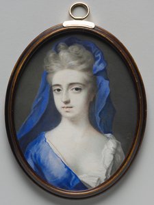 Retrato de una Mujer en Azul de Peter Cross