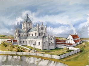 Catedral de Old Sarum, c1150, c1990-2010 de Peter Dunn