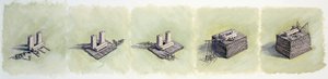 Levantando un dintel, Stonehenge, Prehistórico, c1990-2010 de Peter Dunn