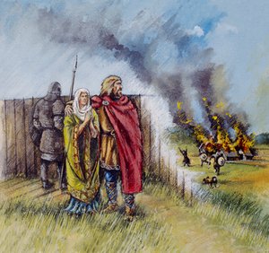 Hombre y mujer sajones, siglo VIII, c. 1990-2010