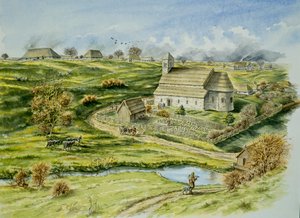 Aldea medieval de Wharram Percy de Peter Dunn