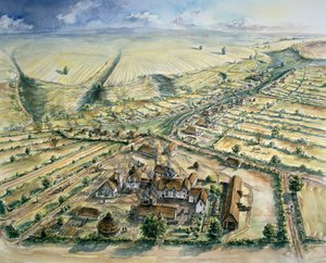 Aldea medieval de Wharram Percy, finales del siglo XII, c1990-2010 de Peter Dunn