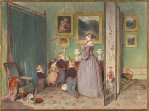 La oración vespertina Archiduquesa Sofía con niños, 1839 de Peter Fendi