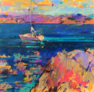 Anclado, Costa de St Tropez de Peter Graham (Contemporary)