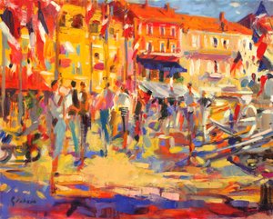 Paseo de St. Tropez de Peter Graham (Contemporary)