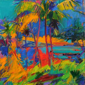 Hawaii Optical, 2024 (óleo sobre lienzo) de Peter Graham