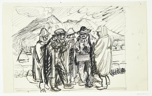 Campesinos Italianos Negociando con un Vendedor Ambulante de Peter Hansen