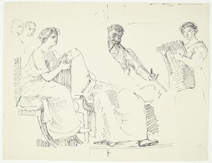 Copia de un fresco antiguo en el museo de Nápoles. Escena musical