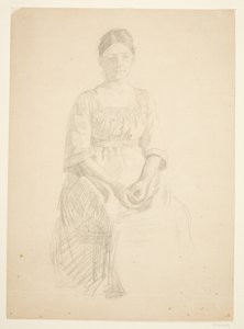 La esposa del artista posa para el retrato de la señora Thora Karl Madsen para la pintura: Inauguración del Museo Faaborg (1910-11)