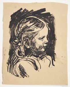 Retrato de perfil de la hija del artista "Bimse" de Peter Hansen