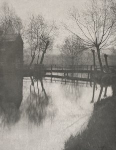 Puente peatonal cerca de Chingford, de The Compleat Angler de Peter Henry Emerson