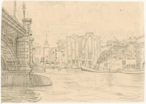 Almacenes quemados junto al Puente de Blackfriars, 1941 de Peter Jackson