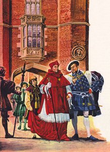 El cardenal Wolsey y el rey Enrique VIII en Hampton Court de Peter Jackson