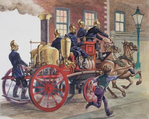 Coche de bomberos (gouache sobre papel)