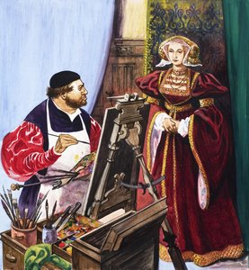 Holbein pintando un retrato de Ana de Cleves de Peter Jackson