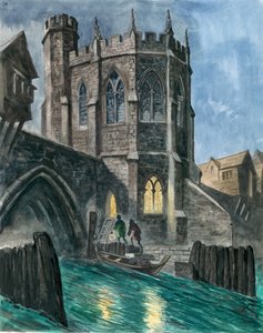 Reconstrucción imaginaria de la Capilla de San Tomás en el viejo Puente de Londres de Peter Jackson