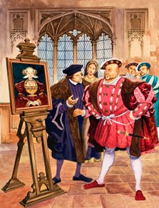 El Rey Enrique VIII admirando el retrato de Ana de Cleves de Holbein