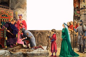 Caballero jurando lealtad al Rey Guillermo I de Peter Jackson