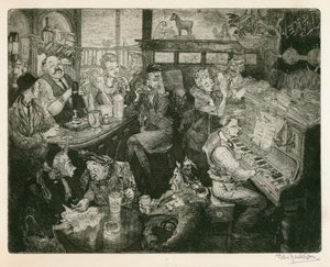 Escena de pub en Londres durante la Segunda Guerra Mundial