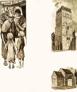 Monje y iglesia