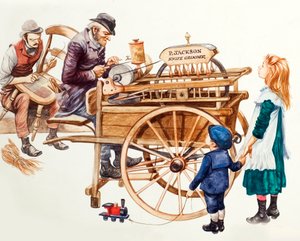 Afilador de cuchillos del siglo XIX