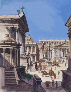 El Foro (gouache sobre papel)