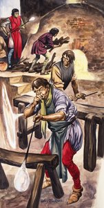 La fabricación de hierro y vidrio