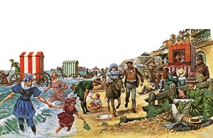Escena de playa victoriana de Peter Jackson